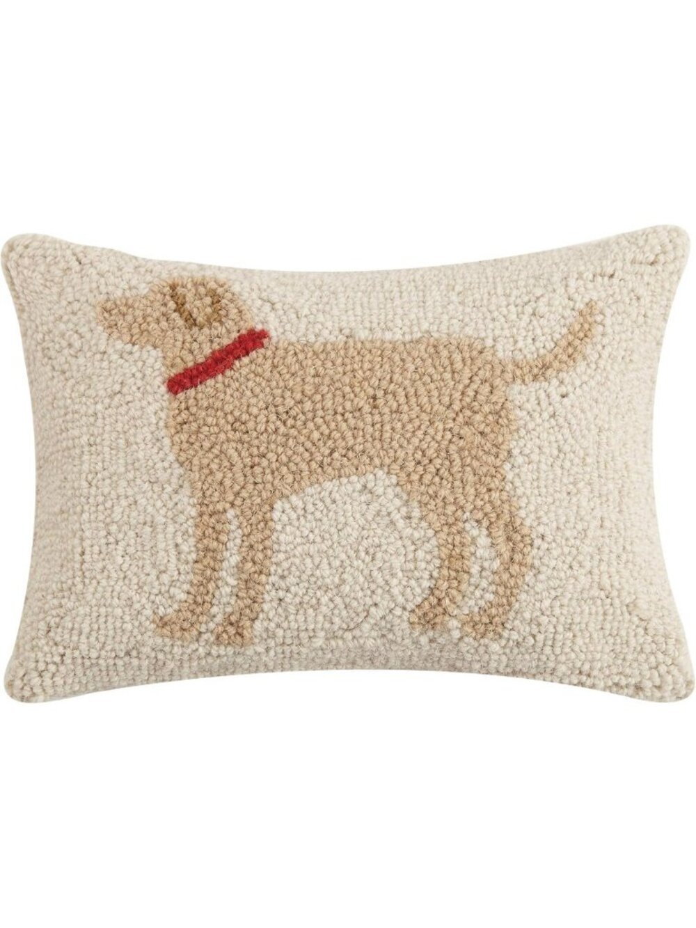 Light Brown Dog Pillow - Cozy Wool & Cotton Blend, 8x12 Inch Decorative Accent